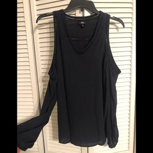 Deep Navy Mossimo Cold Shoulder Blouse